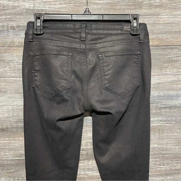 Paige Sexy Denim Edgemont Ultra Skinny Silk Coating in Black Jeans Pants Size 26 - Picture 10 of 16